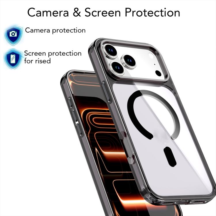 غطاء هاتف مغناطيسي بلون كريستالي ملون، لهواتف iPhone 17 Pro Max، iPhone 17 Pro