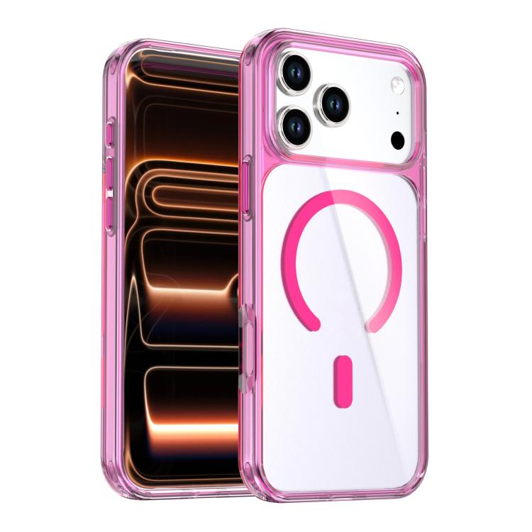 غطاء هاتف مغناطيسي بلون كريستالي ملون، لهواتف iPhone 17 Pro Max، iPhone 17 Pro