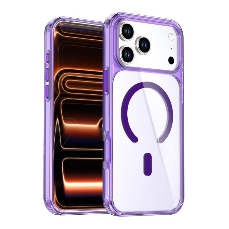 غطاء هاتف مغناطيسي بلون كريستالي ملون، لهواتف iPhone 17 Pro Max، iPhone 17 Pro