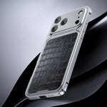 Luxury Leather-Texture Magnetic Metal Phone Case with Spring Buckle, For iPhone 17 Pro Max, For iPhone 17 Pro
