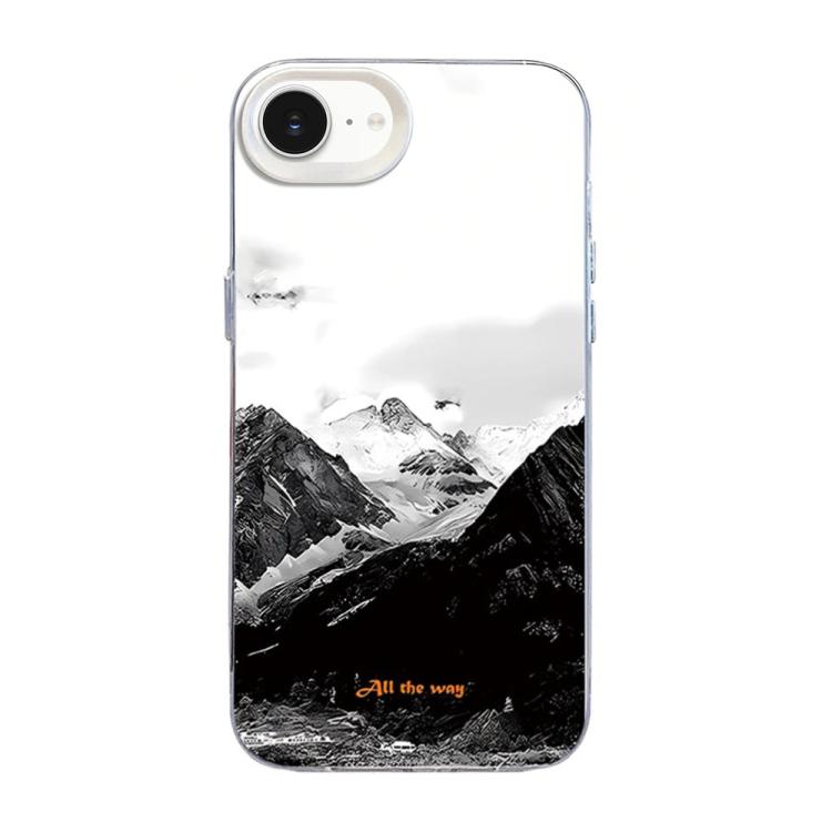 غطاء هاتف هجين من PC و TPU بلون فضي بنمط جبال، لهواتف iPhone 16e / 17e، iPhone 17 Pro Max، iPhone 17 Pro، iPhone 17، iPhone Air، iPhone 16 Pro Max، iPhone 16 Pro، iPhone 16 Plus، iPhone 16، iPhone 15 Pro Max