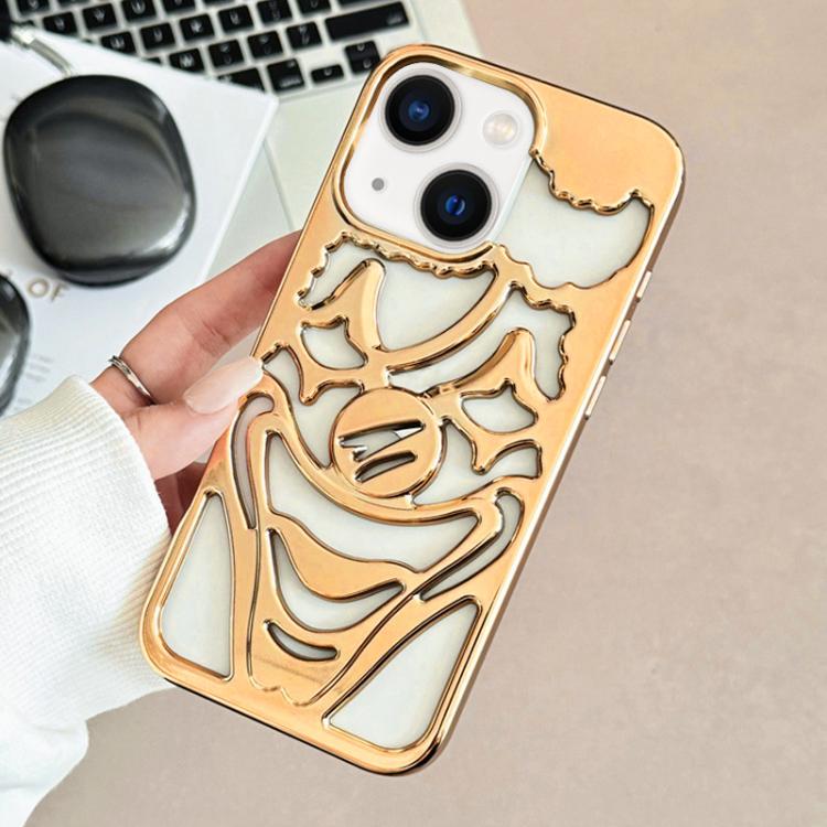 غطاء هاتف TPU مثقوب مطلي بالكهرباء لتبديد الحرارة بتصميم المهرج، لجهاز iPhone 15 Pro Max، لجهاز iPhone 15 Pro، لجهاز iPhone 15، لجهاز iPhone 14، لجهاز iPhone 14 Pro، لجهاز iPhone 14 Pro Max