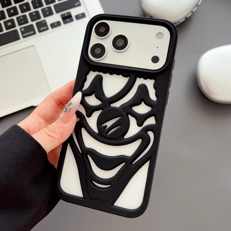 Oil Spraying Hollow Out Clown Heat Dissipation TPU Phone Case, For iPhone 17 Pro Max, For iPhone 17 Pro, For iPhone 17, For iPhone 16 Pro Max, For iPhone 16 Pro, For iPhone 16