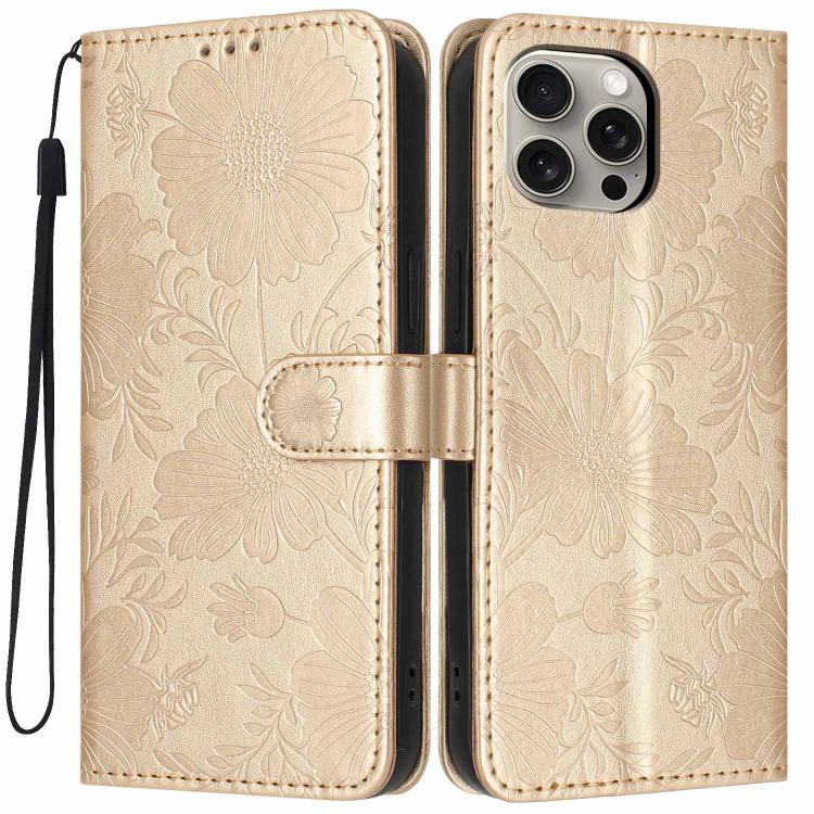Sunflower Embossed Vegan Leather Phone Case with Small Black Rope, For iPhone 16, For iPhone 15 Pro Max, For iPhone 15 Pro, For iPhone 15 Plus, For iPhone 15, For iPhone 14 Plus, For iPhone 14, For iPhone 14 Pro
