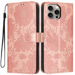 Sunflower Embossed Vegan Leather Phone Case with Small Black Rope, For iPhone 16, For iPhone 15 Pro Max, For iPhone 15 Pro, For iPhone 15 Plus, For iPhone 15, For iPhone 14 Plus, For iPhone 14, For iPhone 14 Pro