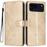 Sunflower Embossed Vegan Leather Phone Case with Small Black Rope, For iPhone 18 Pro, For iPhone 18 Pro Max, For iPhone 16e / 17e, For iPhone 17 Pro Max, For iPhone 17 Pro, For iPhone 17, For iPhone Air, For iPhone 16 Pro Max