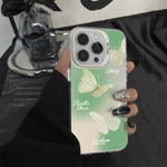 غطاء هاتف هجين من PC وTPU مطلي بالفضة بنقشة فراشة، لهواتف iPhone 17e / 16e، iPhone 17 Pro Max، iPhone 17 Pro، iPhone 17، iPhone Air، iPhone 16 Pro Max