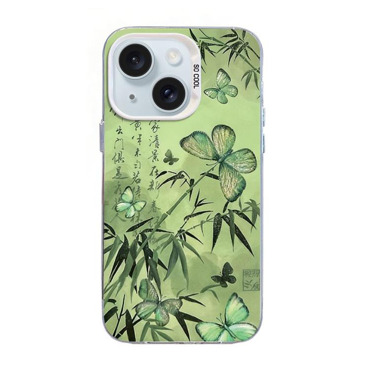 Butterfly Pattern Silver Plating PC Hybrid TPU Phone Case, For iPhone 15, For iPhone 14 Plus, For iPhone 14, For iPhone 14 Pro, For iPhone 14 Pro Max, For iPhone SE 2022 / SE 2020