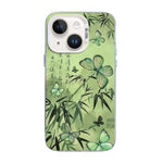 غطاء هاتف هجين من PC وTPU مطلي بالفضة بنقشة فراشة، لهواتف iPhone 15، iPhone 14 Plus، iPhone 14، iPhone 14 Pro، iPhone 14 Pro Max، iPhone SE 2022 / SE 2020