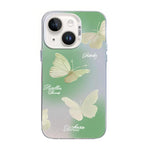 غطاء هاتف هجين من PC وTPU مطلي بالفضة بنقشة فراشة، لهواتف iPhone 15، iPhone 14 Plus، iPhone 14، iPhone 14 Pro، iPhone 14 Pro Max، iPhone SE 2022 / SE 2020