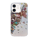 غطاء هاتف هجين من PC وTPU مطلي بالفضة بنقشة فراشة، لهواتف iPhone 12 mini، iPhone 11 Pro Max، iPhone 11، iPhone 11 Pro، iPhone XS / X، iPhone XR