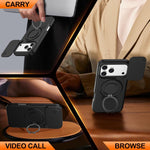 Camera Sliding Shield Magnetic Rotation Holder Phone Case, For iPhone 18 Pro / 17 Pro, For iPhone 18 Pro Max / 17 Pro Max, For iPhone 17, For iPhone Air, For iPhone 16 Pro Max, For iPhone 16 Pro