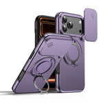 Camera Sliding Shield Magnetic Rotation Holder Phone Case, For iPhone 18 Pro / 17 Pro, For iPhone 18 Pro Max / 17 Pro Max, For iPhone 17, For iPhone Air, For iPhone 16 Pro Max, For iPhone 16 Pro