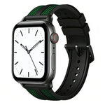 xDfind Flame Hybrid Nylon Braid Silicone Watch Band, For Apple Watch 42 / 44 / 45 / 46 / 49mm, For Apple Watch 38 / 40 / 41 / S11 42mm