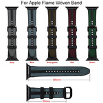 xDfind Flame Hybrid Nylon Braid Silicone Watch Band, For Apple Watch 42 / 44 / 45 / 46 / 49mm, For Apple Watch 38 / 40 / 41 / S11 42mm