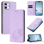 Strong Magnetic Dual Butterfly RFID Vegan Leather Phone Case, For iPhone 14 Pro Max, For iPhone 13 Pro Max, For iPhone 13 Pro, For iPhone 12 / 12 Pro