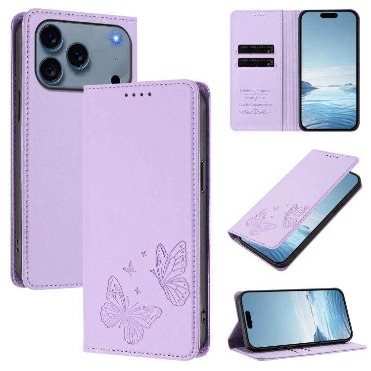 حافظة هاتف من الجلد النباتي RFID مزدوجة الفراشة مغناطيسية قوية، لهواتف iPhone 17e / 16e، iPhone 17 Pro Max، iPhone 17 Pro، iPhone 17