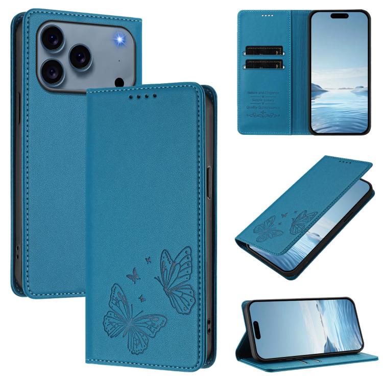 حافظة هاتف من الجلد النباتي RFID مزدوجة الفراشة مغناطيسية قوية، لهواتف iPhone 17e / 16e، iPhone 17 Pro Max، iPhone 17 Pro، iPhone 17