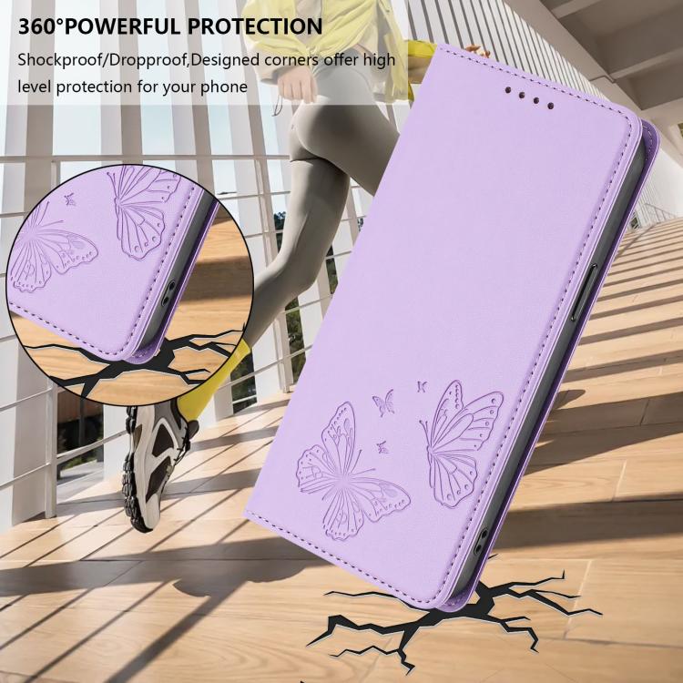 حافظة هاتف من الجلد النباتي RFID مزدوجة الفراشة مغناطيسية قوية، لهواتف iPhone 17e / 16e، iPhone 17 Pro Max، iPhone 17 Pro، iPhone 17