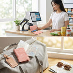 Denior V08+1 Retro Vegan Leather Texture Magnetic Wallet Card Holder Bag