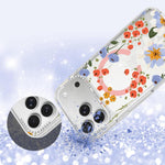 Flower Pattern IMD Glitter Magnetic Phone Case, For iPhone 15 Pro Max, For iPhone 15 Pro, For iPhone 15