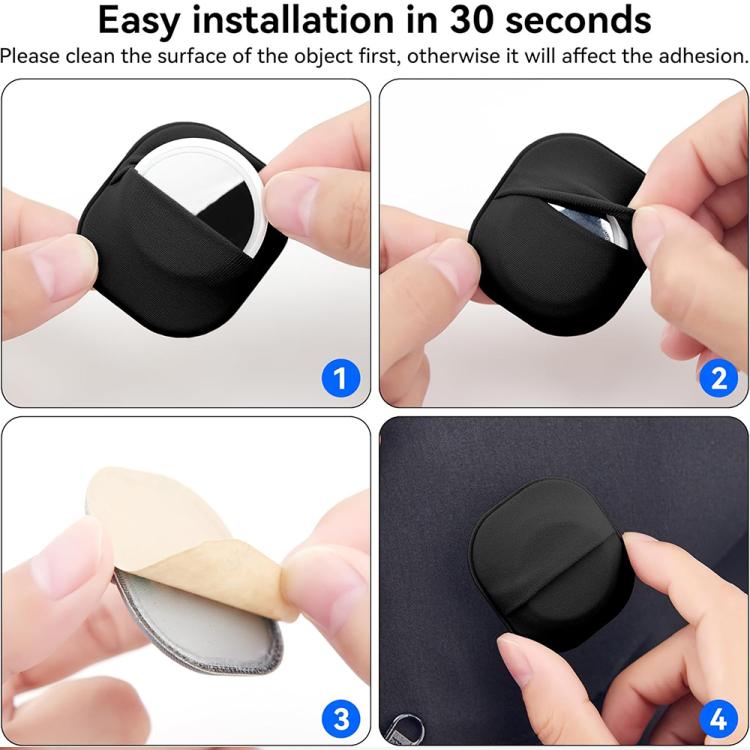 غطاء واقي بتصميم بطاقة لاصقة خلفية من قماش مرن XDcase، لجهاز AirTag الجيل الثاني / الجيل الأول