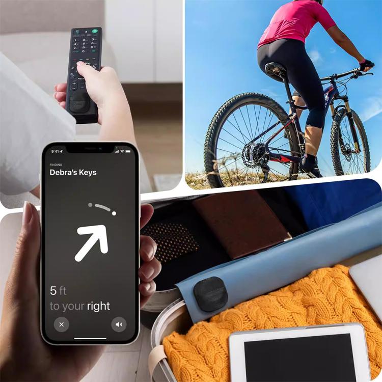 غطاء واقي بتصميم بطاقة لاصقة خلفية من قماش مرن XDcase، لجهاز AirTag الجيل الثاني / الجيل الأول