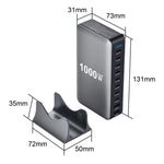 YMX-1000W 1000W 8 x Type-C Ports and 2 x USB 10 Ports Digital Display Multi-functional Charger, AU Plug, EU Plug, UK Plug, US Plug