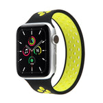 Elastic Silicone Watchband For Apple Watch Series 6 & SE & 5 & 4 40mm / 3 & 2 & 1 38mm, 135mm (Black Yellow), 135mm (Black Grey), 150mm (Red Black)