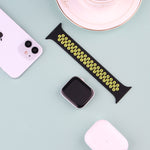 Elastic Silicone Watchband For Apple Watch Series 6 & SE & 5 & 4 40mm / 3 & 2 & 1 38mm, 135mm (Black Yellow), 135mm (Black Grey), 150mm (Red Black)