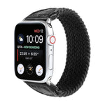 Nylon + Leather Braided Watchband For Apple Watch Series 6 & SE & 5 & 4 40mm / 3 & 2 & 1 38mm, S, M, L