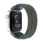 Nylon + Leather Braided Watchband For Apple Watch Series 6 & SE & 5 & 4 40mm / 3 & 2 & 1 38mm, S, M, L