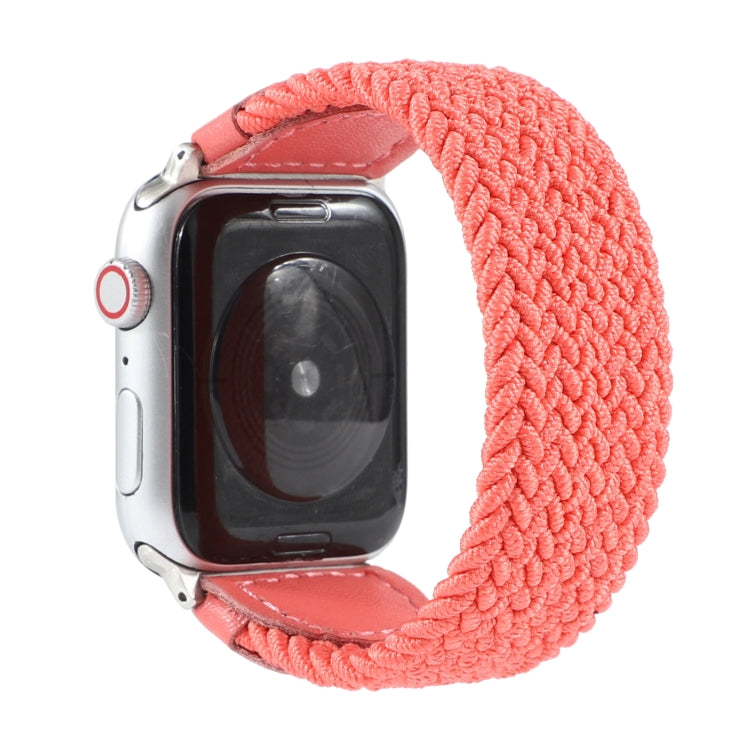 Nylon + Leather Braided Watchband For Apple Watch Series 6 & SE & 5 & 4 44mm / 3 & 2 & 1 42mm, S, M, L