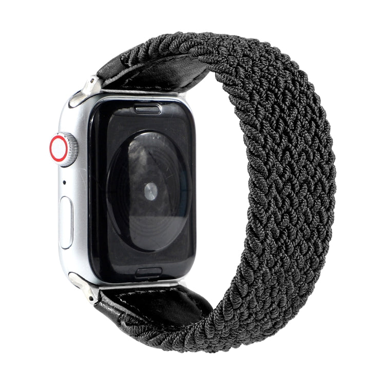 Nylon + Leather Braided Watchband For Apple Watch Series 6 & SE & 5 & 4 44mm / 3 & 2 & 1 42mm, S, M, L
