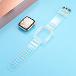 Transparent TPU Integrated Replacement Watch Strap, For Apple Watch Series 8&7 41mm / SE 2&6&SE&5&4 40mm / 3&2&1 38mm, For Apple Watch Series 7 41mm / 6 & SE & 5 & 4 40mm / 3 & 2 & 1 38mm                                                                 ...