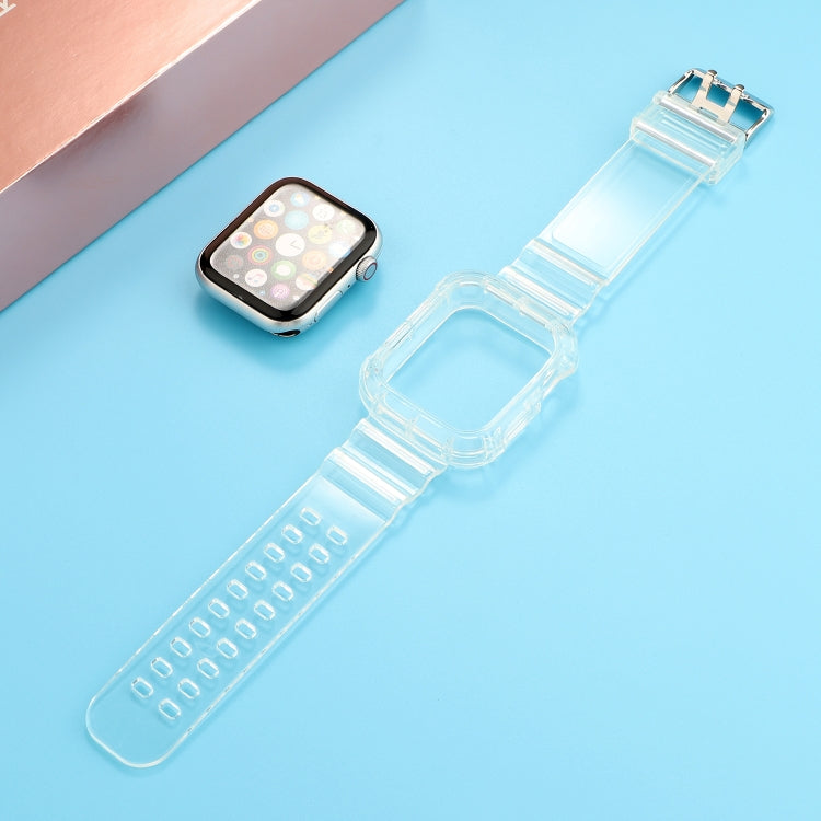 Transparent TPU Integrated Replacement Watch Strap, For Apple Watch Series 8&7 41mm / SE 2&6&SE&5&4 40mm / 3&2&1 38mm, For Apple Watch Series 7 41mm / 6 & SE & 5 & 4 40mm / 3 & 2 & 1 38mm                                                                 ...