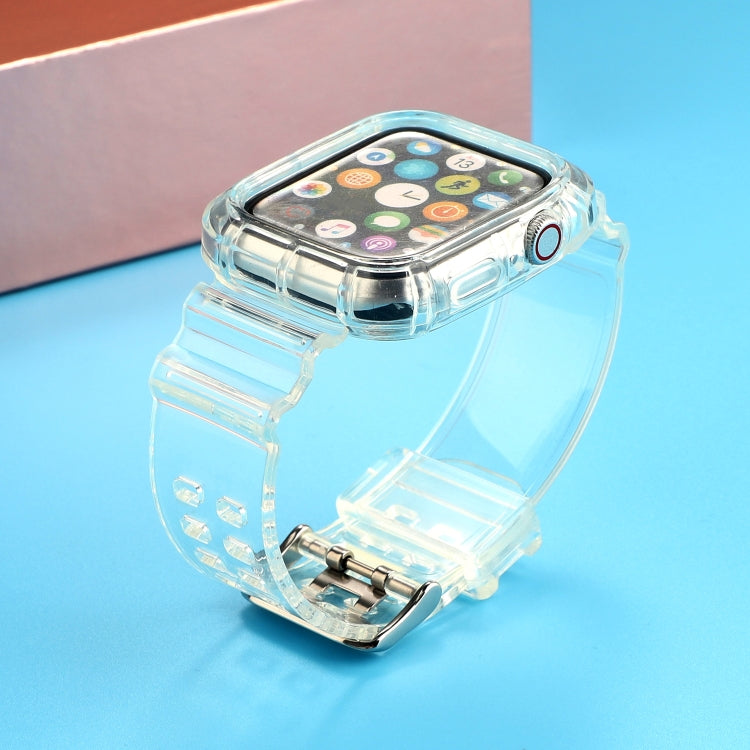 Transparent TPU Integrated Replacement Watch Strap, For Apple Watch Series 8&7 41mm / SE 2&6&SE&5&4 40mm / 3&2&1 38mm, For Apple Watch Series 7 41mm / 6 & SE & 5 & 4 40mm / 3 & 2 & 1 38mm                                                                 ...