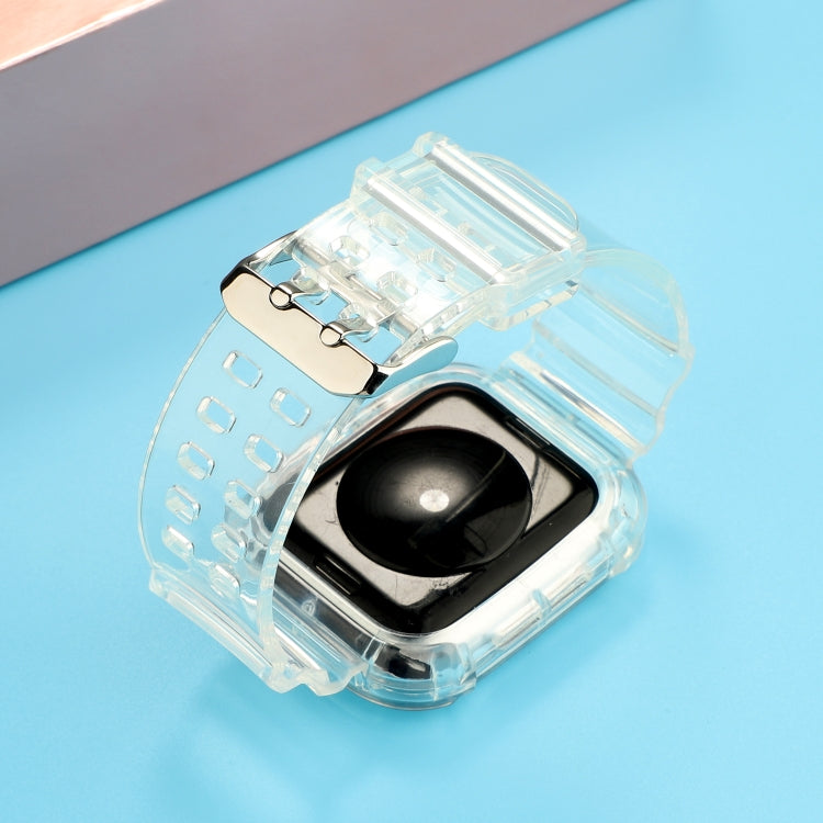 Transparent TPU Integrated Replacement Watch Strap, For Apple Watch Series 8&7 41mm / SE 2&6&SE&5&4 40mm / 3&2&1 38mm, For Apple Watch Series 7 41mm / 6 & SE & 5 & 4 40mm / 3 & 2 & 1 38mm                                                                 ...