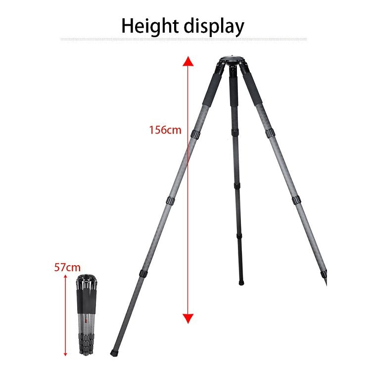 BEXIN ST424C Rugged Camcorder Photographic Carbon Fiber Big Tripod, Max Tube: 40mm, ST424C