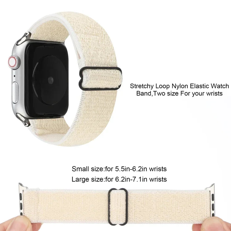 سوار ساعة نايلون بلون صلب لسلسلة Apple Watch 6 & SE & 5 & 4 بمقاس 44مم / 3 & 2 & 1 بمقاس 42مم، لسلسلة Apple Watch 7 بمقاس 45مم / 6 & SE & 5 & 4 بمقاس 44مم / 3 & 2 & 1 بمقاس 42مم