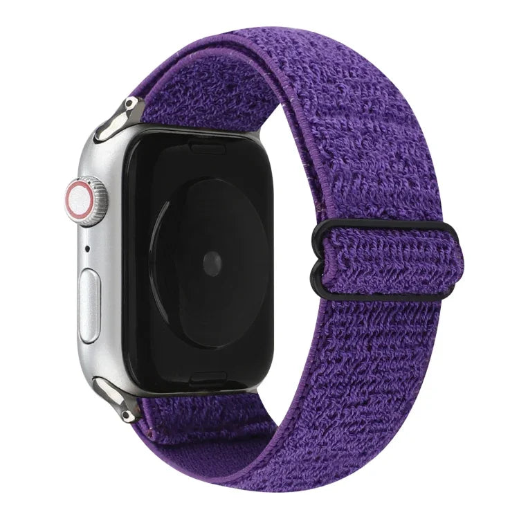 سوار ساعة نايلون بلون صلب لسلسلة Apple Watch 6 & SE & 5 & 4 بمقاس 44مم / 3 & 2 & 1 بمقاس 42مم، لسلسلة Apple Watch 7 بمقاس 45مم / 6 & SE & 5 & 4 بمقاس 44مم / 3 & 2 & 1 بمقاس 42مم