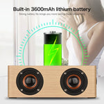 Q5A Multifunctional Wooden Touch Clock Display Wireless Charging Bluetooth Speaker, Support TF Card & U Disk & 3.5mm AUX, Q5A