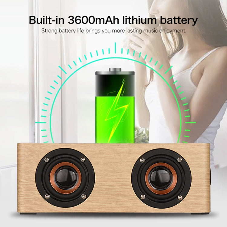 Q5A Multifunctional Wooden Touch Clock Display Wireless Charging Bluetooth Speaker, Support TF Card & U Disk & 3.5mm AUX, Q5A