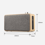 W5A Subwoofer Fabric Wooden Touch Bluetooth Speaker, Support TF Card & U Disk & 3.5mm AUX, Walnut, Yellow Wood