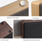 W5A Subwoofer Fabric Wooden Touch Bluetooth Speaker, Support TF Card & U Disk & 3.5mm AUX, Walnut, Yellow Wood