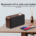 W5A Subwoofer Fabric Wooden Touch Bluetooth Speaker, Support TF Card & U Disk & 3.5mm AUX, Walnut, Yellow Wood