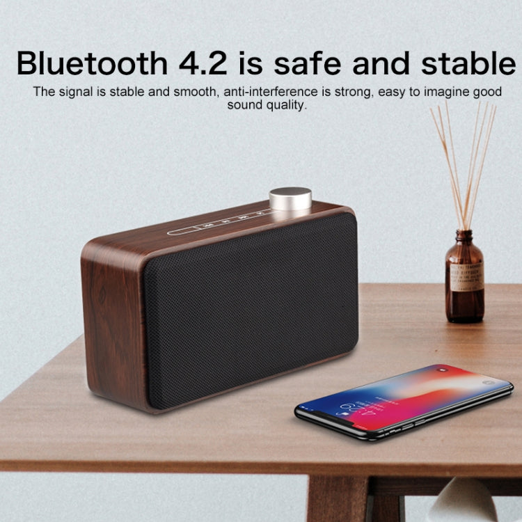 W5A Subwoofer Fabric Wooden Touch Bluetooth Speaker, Support TF Card & U Disk & 3.5mm AUX, Walnut, Yellow Wood