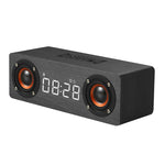 M5C Subwoofer Wooden Clock Bluetooth 4.2 Speaker, Support TF Card & 3.5mm AUX & FM Radio