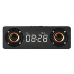 M5C Subwoofer Wooden Clock Bluetooth 4.2 Speaker, Support TF Card & 3.5mm AUX & FM Radio