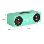 M5C Subwoofer Wooden Clock Bluetooth 4.2 Speaker, Support TF Card & 3.5mm AUX & FM Radio